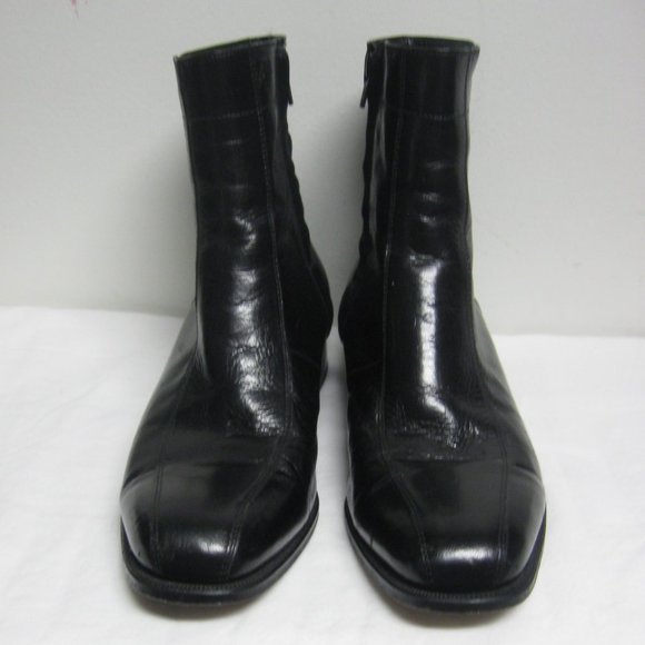 ***SOLD***Florsheim Chatman Black Leather Bike Toe Dress Boots Mens sz 8D - Picture 2 of 10